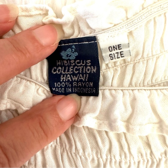 Hibiscus Collection Hawaii 🌺 Tube Dress One Size ☀️ White Floral Print - Picture 6 of 6